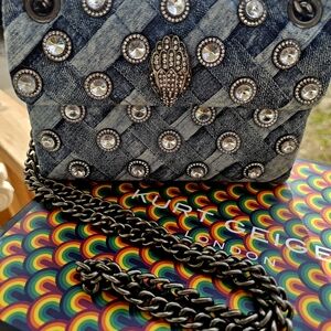 Kurt Geiger Blue Embellished Crossbody Bag